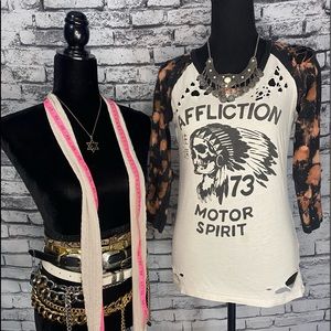 Xs “extra small” affliction graphic tee.